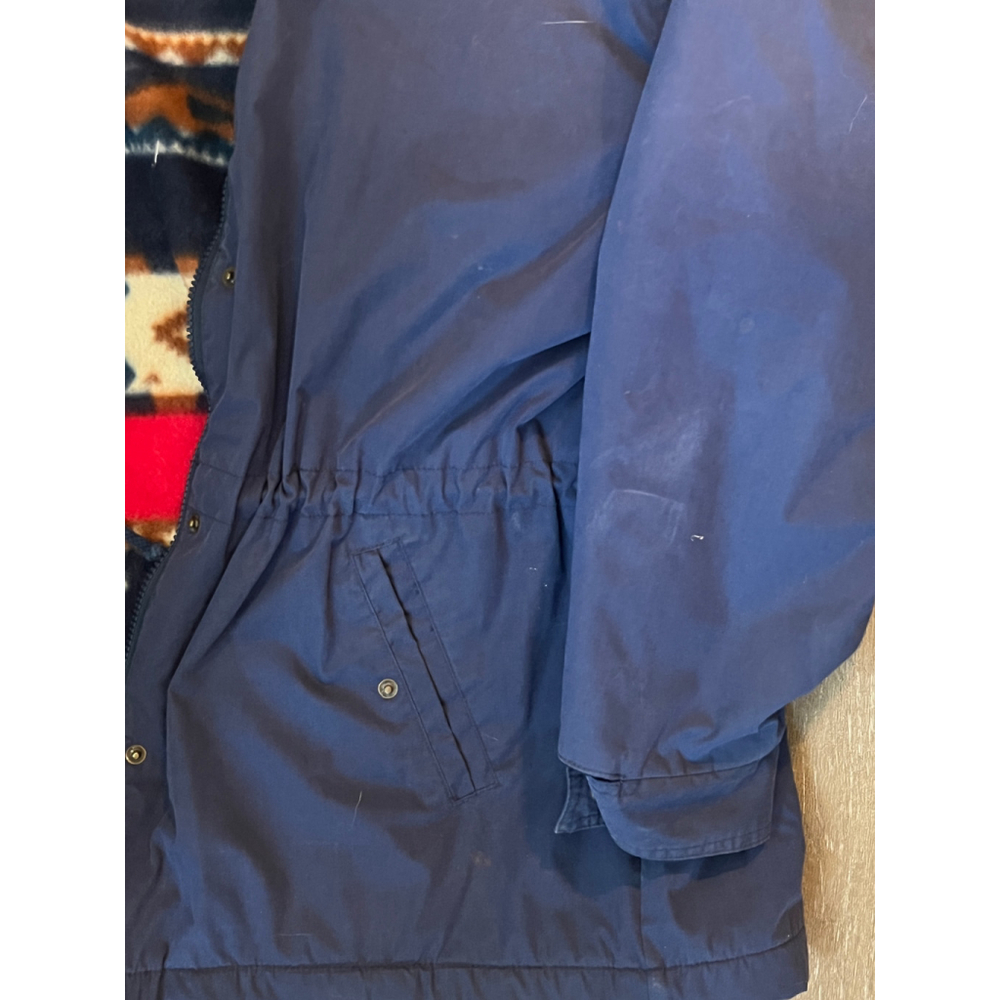 Women's AJ Sport Navy Hooded Jacket with Aztec Fleece Lining M - Picture 3 of 11